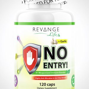 Extreme Immune system booster and virus protection. NO ENTRY is the ultimate daily VIRUS SHIELD vitamin supplement to boost your immune system 120 capsules with GARLIC